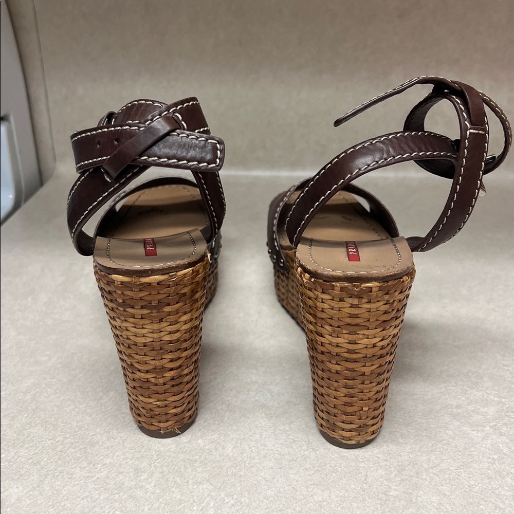 Prada Leather Espadrilles Wedges - Picture 8 of 11